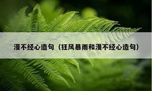 漫不经心造句大全最新_漫不经心造句大全最新版