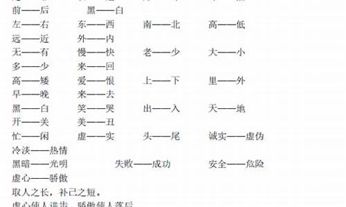 一对反义词的四字成语_还有一对反义词的四字成语